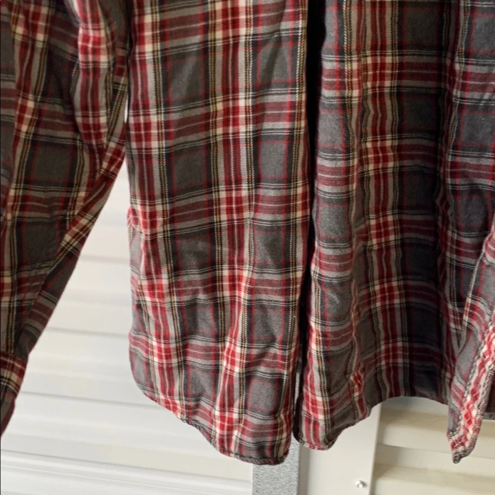 J. Crew Red and Gray Checkered Shirt